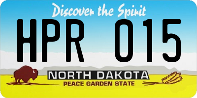 ND license plate HPR015