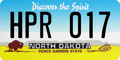 ND license plate HPR017