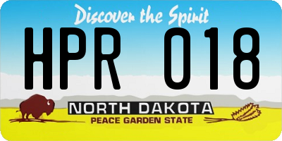 ND license plate HPR018
