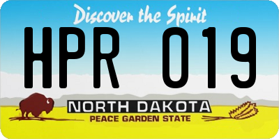 ND license plate HPR019