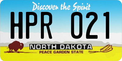 ND license plate HPR021