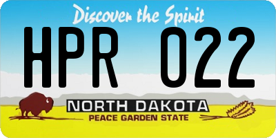 ND license plate HPR022