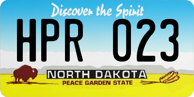 ND license plate HPR023