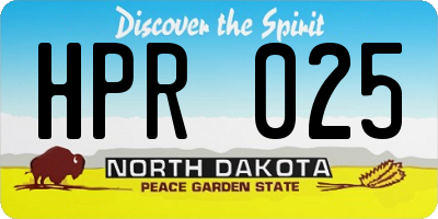 ND license plate HPR025