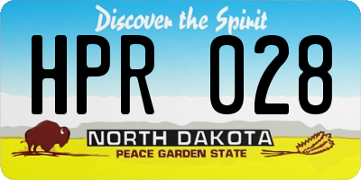 ND license plate HPR028