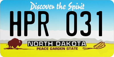 ND license plate HPR031