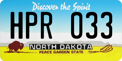 ND license plate HPR033