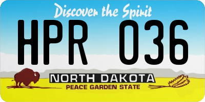 ND license plate HPR036