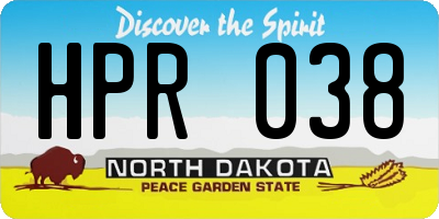 ND license plate HPR038