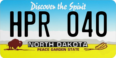 ND license plate HPR040