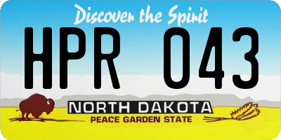 ND license plate HPR043
