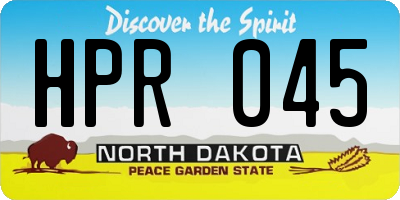 ND license plate HPR045