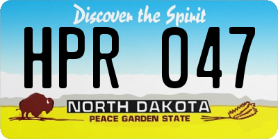 ND license plate HPR047