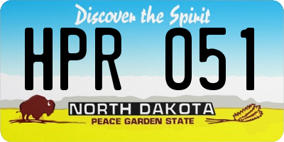 ND license plate HPR051