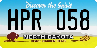 ND license plate HPR058
