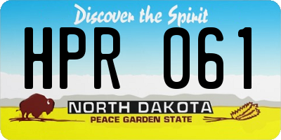 ND license plate HPR061