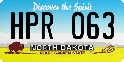 ND license plate HPR063
