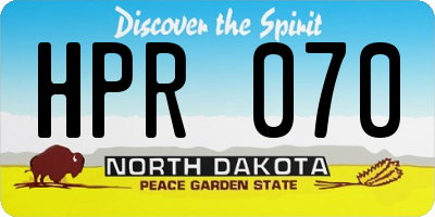 ND license plate HPR070