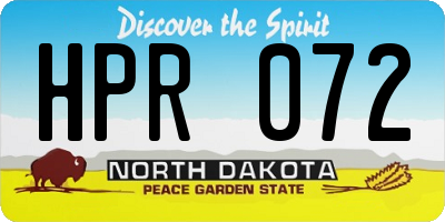 ND license plate HPR072
