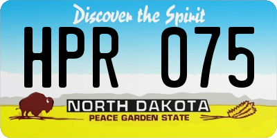 ND license plate HPR075