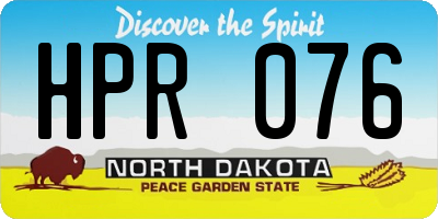 ND license plate HPR076