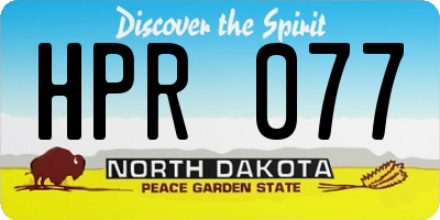 ND license plate HPR077