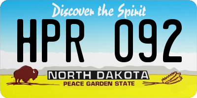 ND license plate HPR092