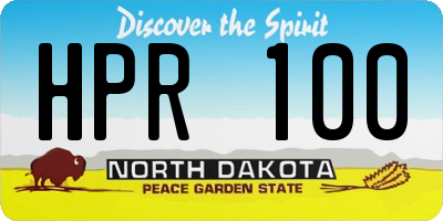 ND license plate HPR100