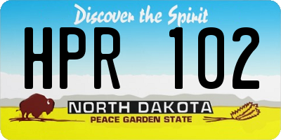 ND license plate HPR102