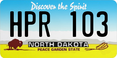 ND license plate HPR103