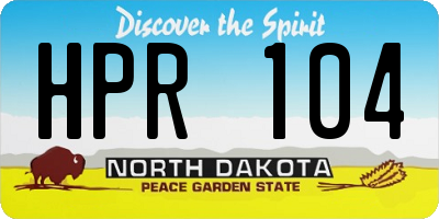 ND license plate HPR104