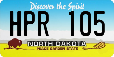ND license plate HPR105