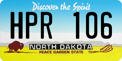 ND license plate HPR106