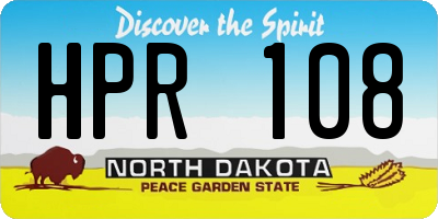 ND license plate HPR108