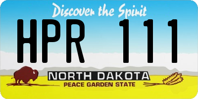 ND license plate HPR111