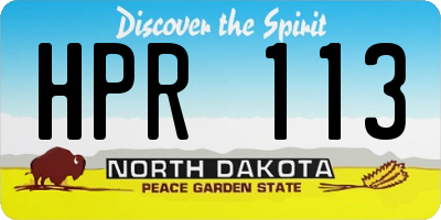 ND license plate HPR113