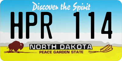ND license plate HPR114