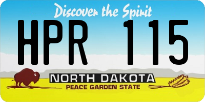 ND license plate HPR115
