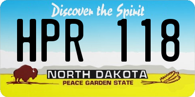 ND license plate HPR118