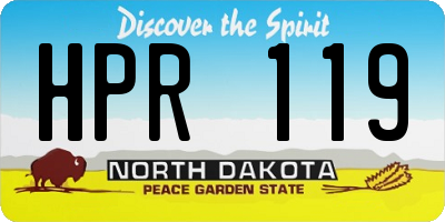 ND license plate HPR119