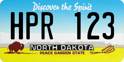 ND license plate HPR123