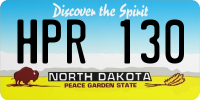 ND license plate HPR130