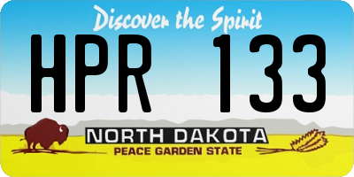 ND license plate HPR133