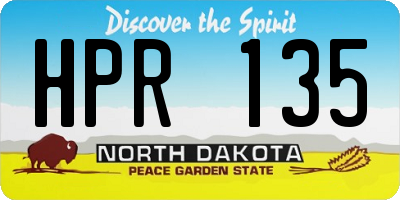 ND license plate HPR135