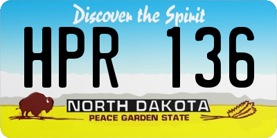 ND license plate HPR136
