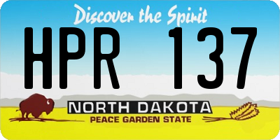 ND license plate HPR137