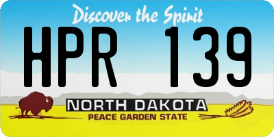 ND license plate HPR139
