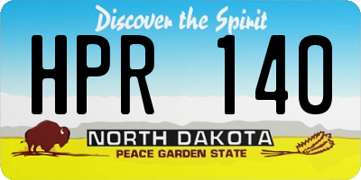 ND license plate HPR140