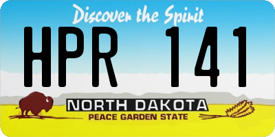 ND license plate HPR141
