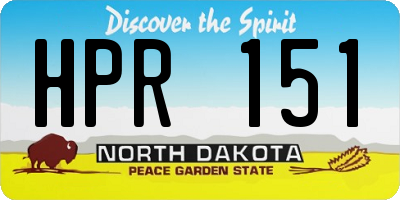 ND license plate HPR151